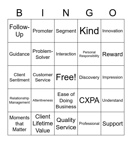 CX DAY BINGO! Bingo Card