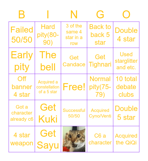 Cyno/Venti bingo Card