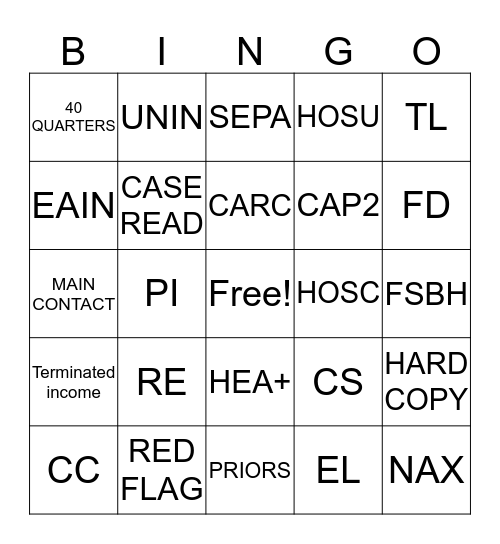 QUALITY FOCUS TEAM Bingo Card