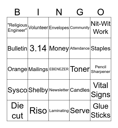 Pie Day! Bingo Card