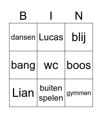 bang Bingo Card