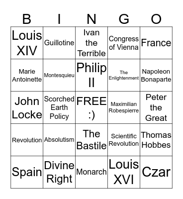 Quarter 1 Bingo Card