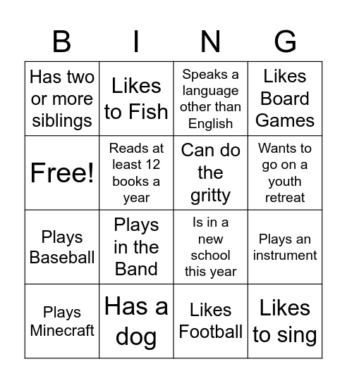 DMC BINGO Card