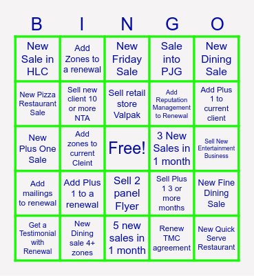 Valpak 2022 Renewals Bingo Card