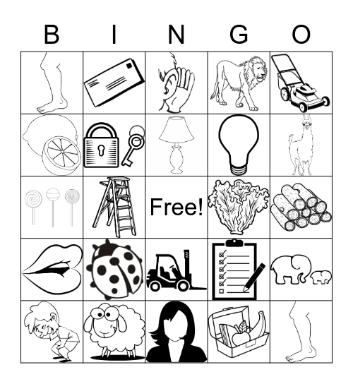 L INITIAL Bingo Card