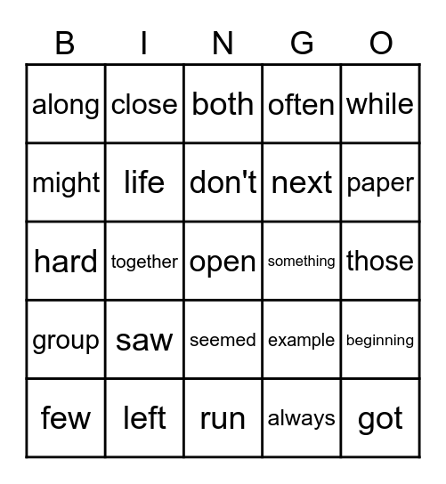 3RD FRY 26-50 Bingo Card