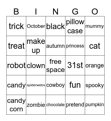 Halloween BINGO! Bingo Card