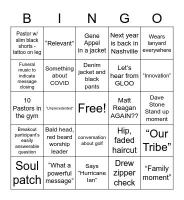 Spire Bingo Card