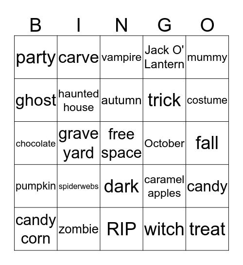 Halloween BINGO! Bingo Card