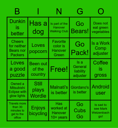 CLAIMS BINGO Card