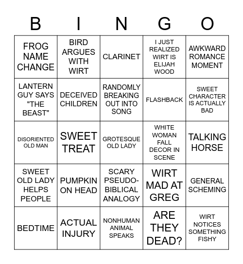 Over the Garden Wall Bingo Card