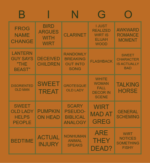 Over the Garden Wall Bingo Card