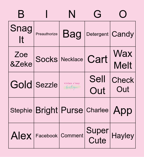Vivian O'Nay Bingo Card
