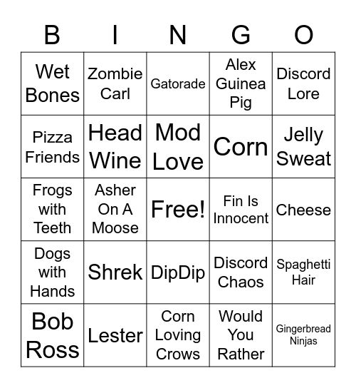 Discord Chaos Bingo Card