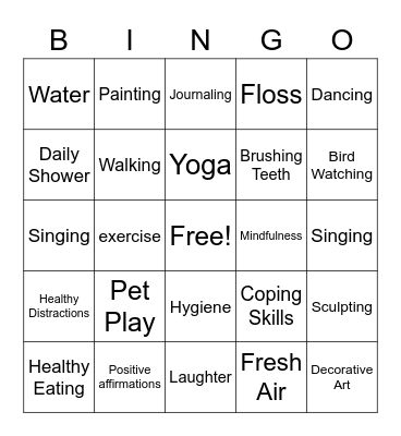 Wellness Bingo Card