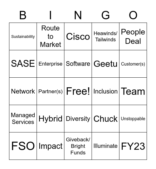 Check-In Bingo Card