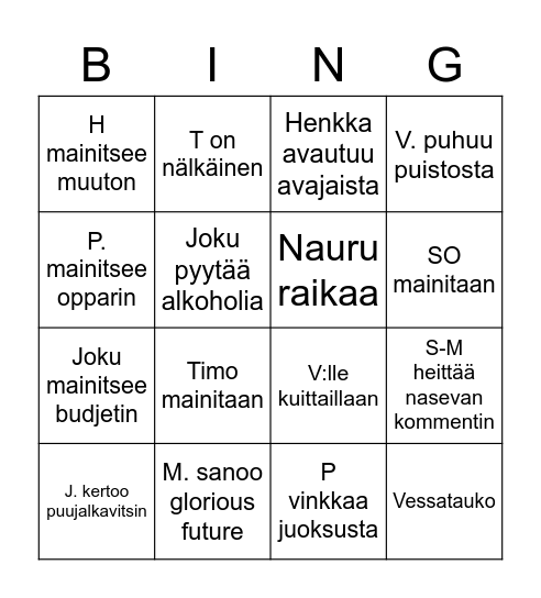 Laiva Bingo Card
