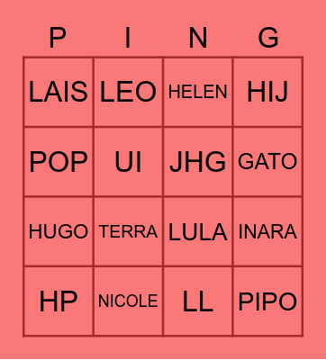 LULA Bingo Card