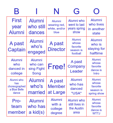 Alumni Tea Bingo Card