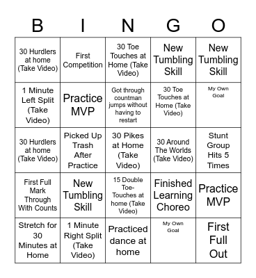 North Coast Goonies Bingo Card