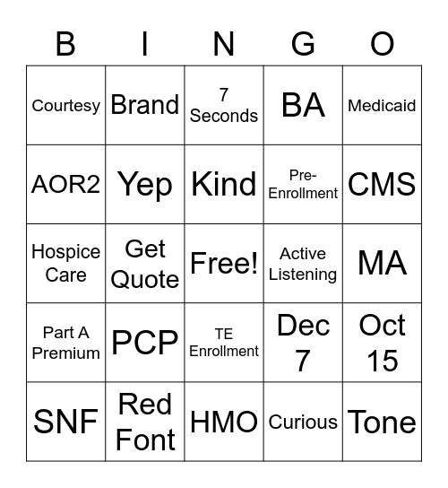 AEP BINGO Card