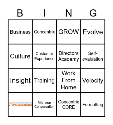 Translation Team Meeting Bingo Card