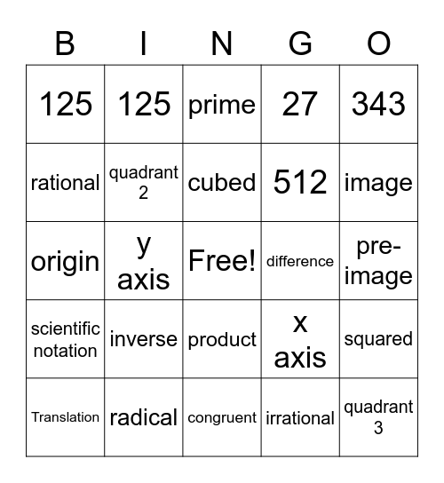 Unit 2 Bingo Vocab Review Bingo Card