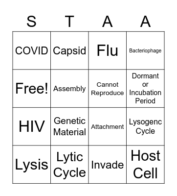 Virus Stuff Review Bingo Card