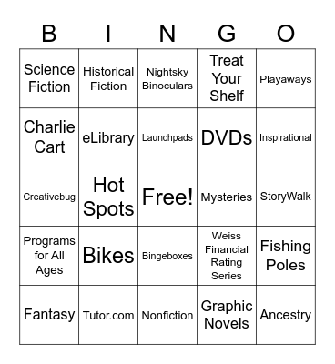 Lorain Public Library System Bingo Card
