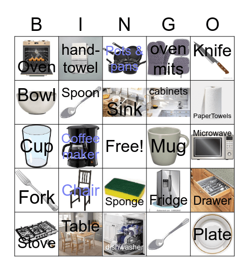 Raffi's Kitchen Bingo Card