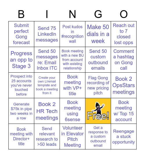 Revenue Team Bingo Card