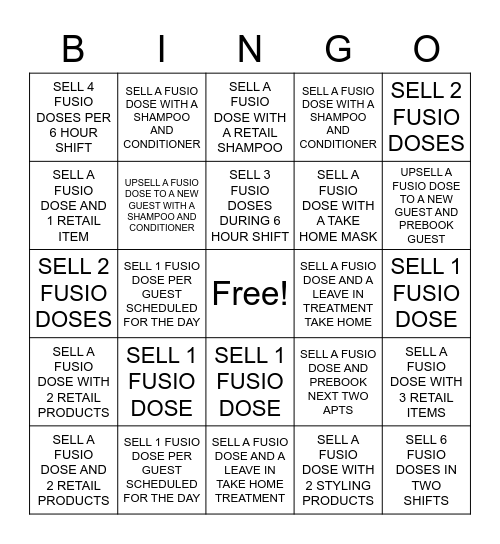 FUSIO BINGO Card