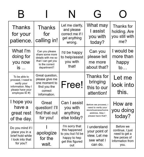 Soft Skills Bingo Card