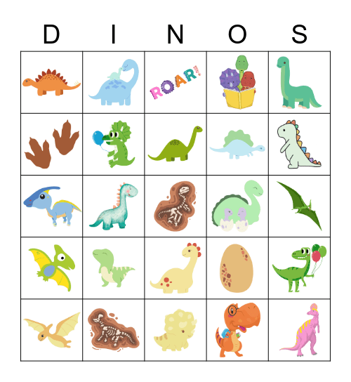 DINOSAUR HUNT BINGO Card