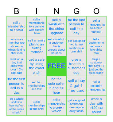 SALES BINGO Card