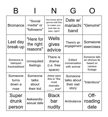 Paradise 2022 Bingo Card
