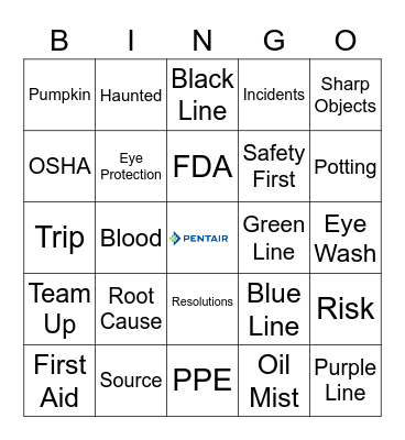 SPOOKY SAFETY BINGO Card