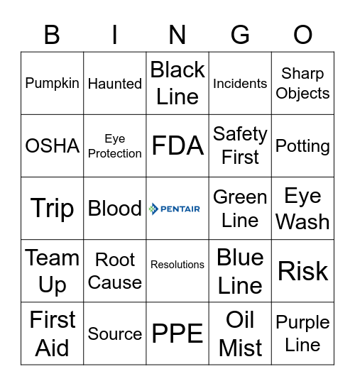 SPOOKY SAFETY BINGO Card