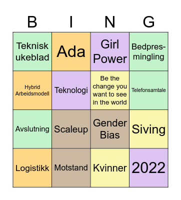 Ada-Dagene Bingo Card