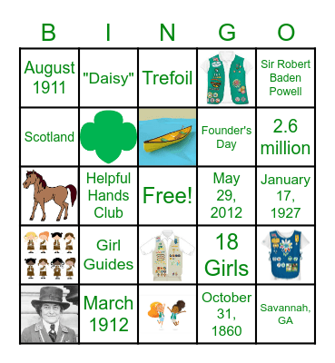 Juliette Gordon Low Bingo Card