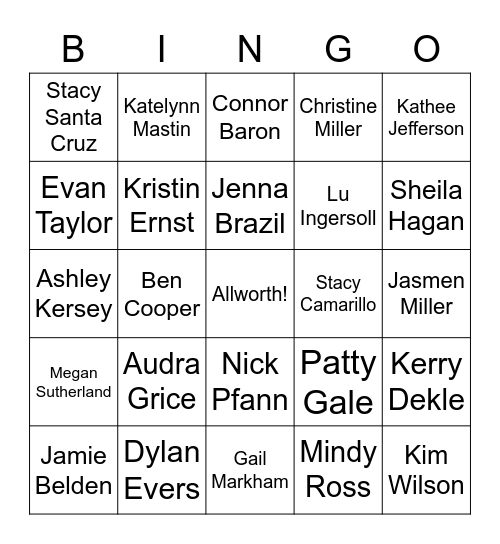 Allworth Bingo Card