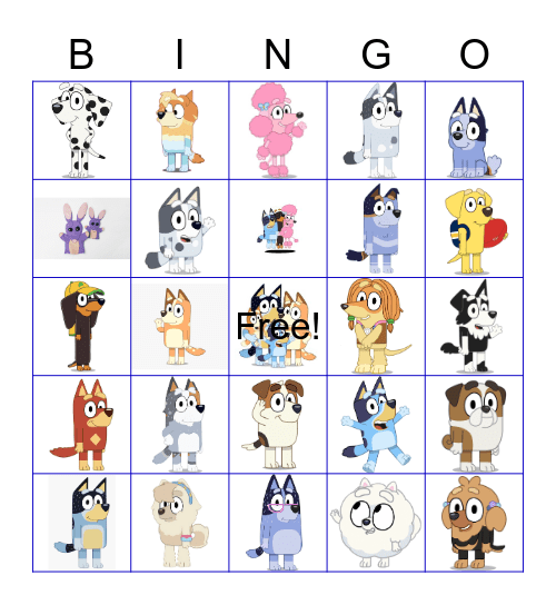 B I N G O  &  B L U E Y Bingo Card