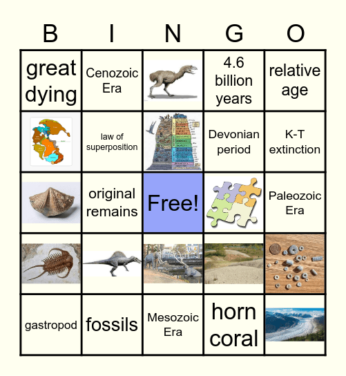 Fossils & Geologic Time Bingo Card