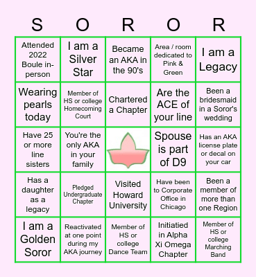 Getting to Know my Sorors Bingo Card