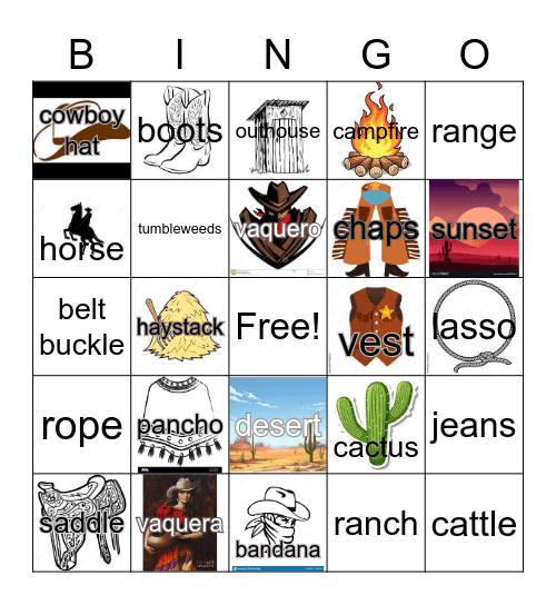 Vaquero Country Bingo Card