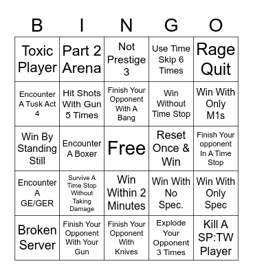 TWAU Bingo Card