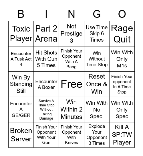 TWAU Bingo Card