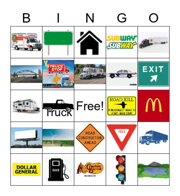 Road Trip Bingo Card