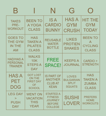 GIRL GAINS KU 1ST MEETING Bingo Card