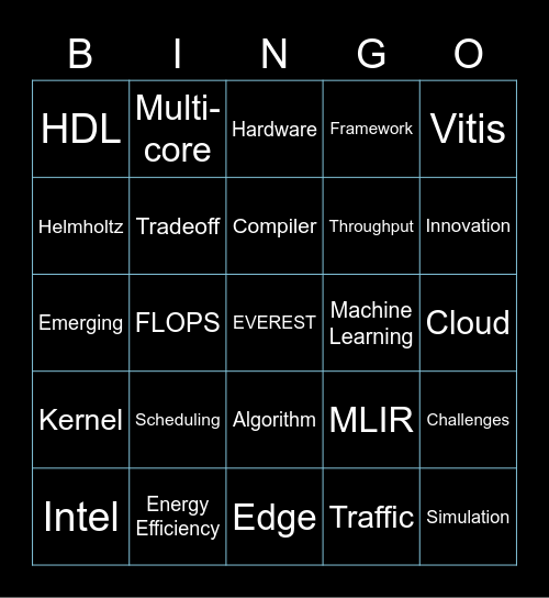 Como PhD School Wednesday Bingo Card